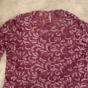 Massini Paisley Floral Ruffle Bell Sleeve Top - 2X
